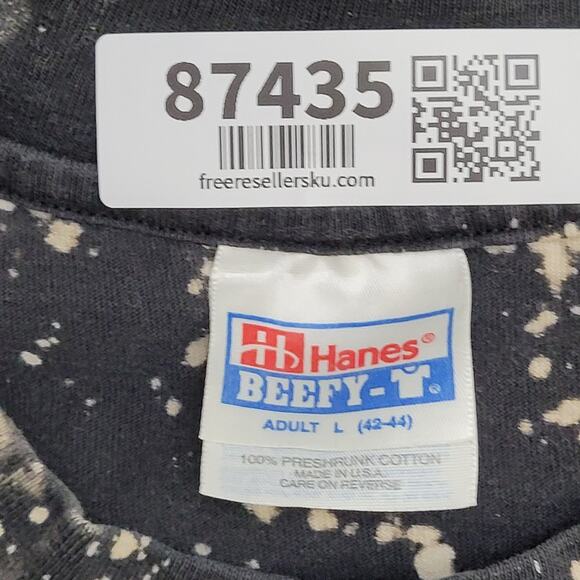 Vintage 90s Mission X Statement Shirt XL 23x27 Bleached Black Fire Flames - Picture 5 of 14